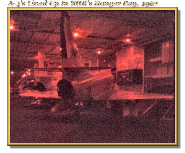 A-4's In Hanger Bay At Night